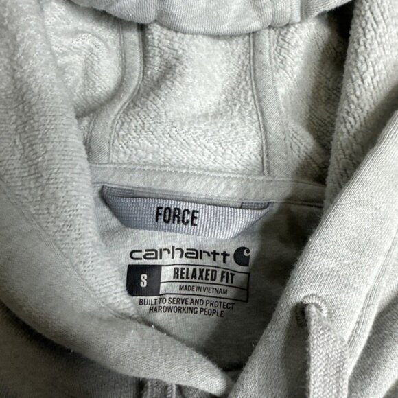 Women's Carhartt Force Small Relaxed Fit Grey Pullover Hoodie - Picture 3 of 6